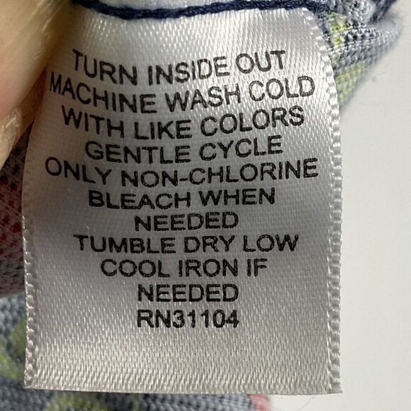 NWT J. Khaki Girls Navy Red Green Patterned Long Sleeve Dress, Medium - Picture 7 of 10